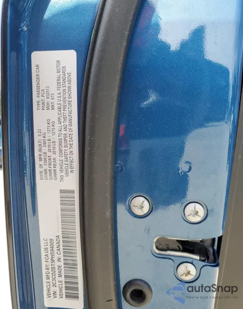 2023 Dodge Challenger R/T из США, поврежденный, VIN 2C3CDZBT5PH594009